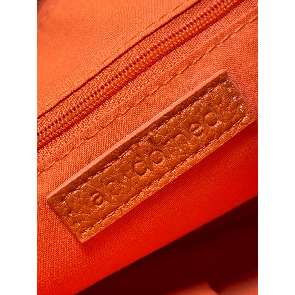 Ahdorned Orange Vegan Leather Messenger Crossbody Bag with 2 Guitar‎ Straps NEW - Picture 7 of 11